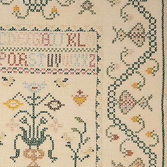 Vintage 1960s Handmade Cross-Stitch Needlework ABC Friendship Sampler Dated 1966 - Picture 7 of 11